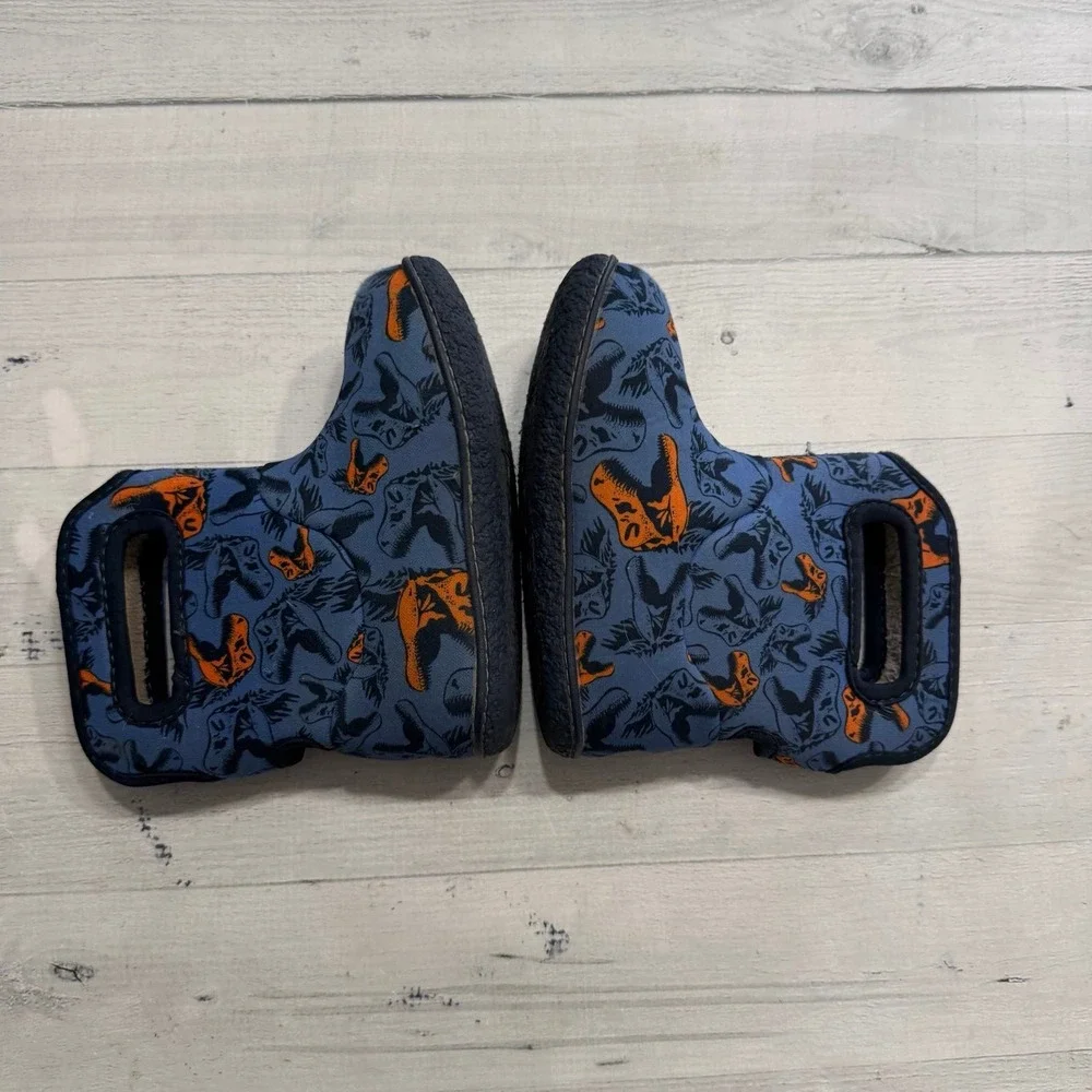 BOGS baby boys blue‎ orange dinosaur boots little kids size 9